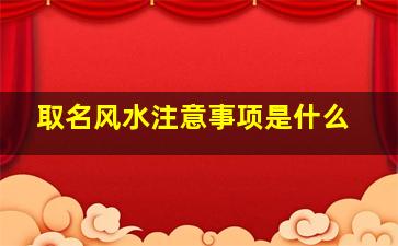 取名风水注意事项是什么