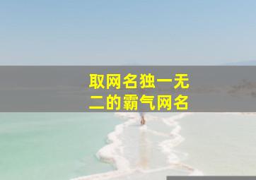 取网名独一无二的霸气网名