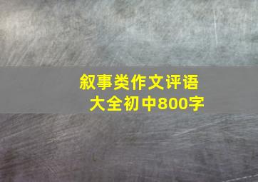 叙事类作文评语大全初中800字