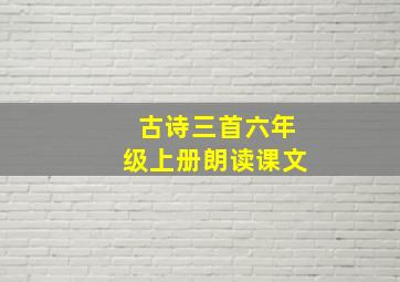 古诗三首六年级上册朗读课文