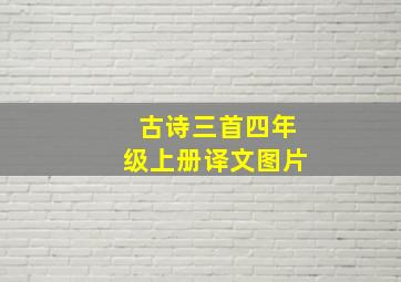 古诗三首四年级上册译文图片