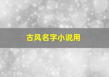 古风名字小说用