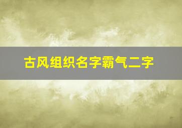 古风组织名字霸气二字