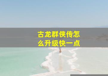 古龙群侠传怎么升级快一点