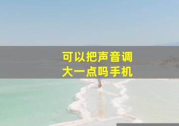 可以把声音调大一点吗手机