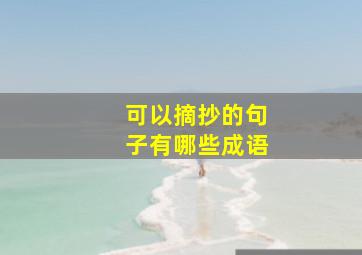 可以摘抄的句子有哪些成语