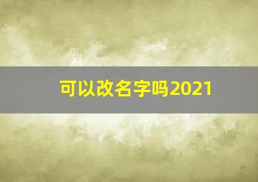 可以改名字吗2021