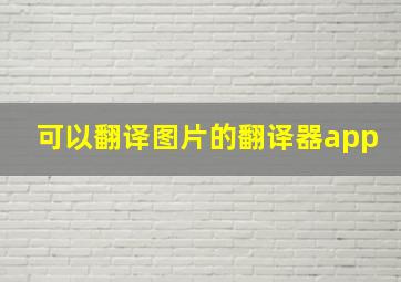 可以翻译图片的翻译器app