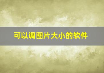 可以调图片大小的软件