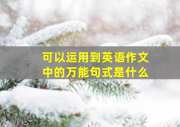 可以运用到英语作文中的万能句式是什么