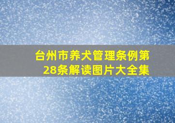 台州市养犬管理条例第28条解读图片大全集