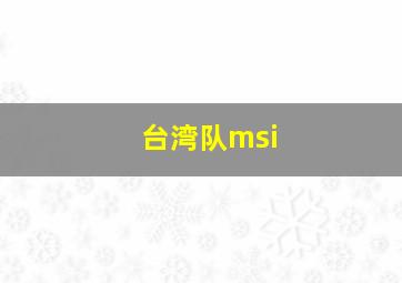 台湾队msi