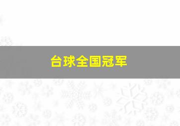 台球全国冠军