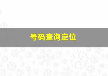 号码查询定位