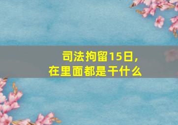 司法拘留15日,在里面都是干什么