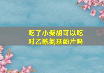 吃了小柴胡可以吃对乙酰氨基酚片吗