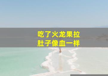 吃了火龙果拉肚子像血一样