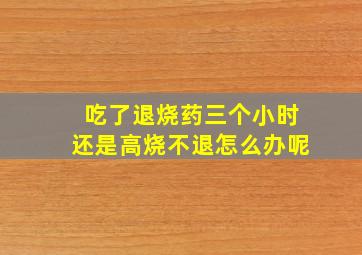 吃了退烧药三个小时还是高烧不退怎么办呢