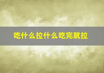 吃什么拉什么吃完就拉