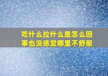 吃什么拉什么是怎么回事也没感觉哪里不舒服