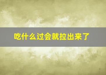 吃什么过会就拉出来了