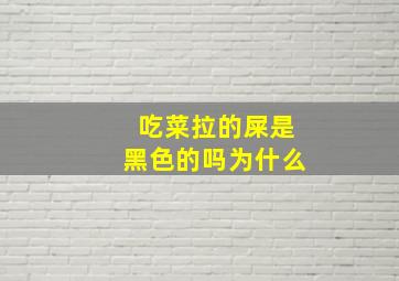 吃菜拉的屎是黑色的吗为什么