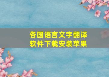 各国语言文字翻译软件下载安装苹果