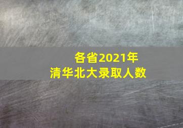 各省2021年清华北大录取人数