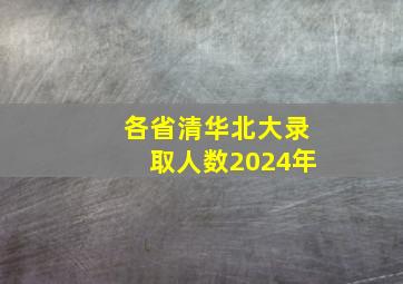 各省清华北大录取人数2024年