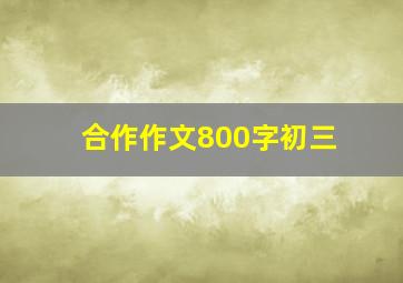 合作作文800字初三