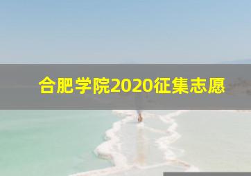 合肥学院2020征集志愿