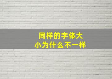 同样的字体大小为什么不一样