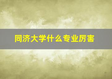 同济大学什么专业厉害