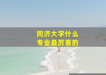 同济大学什么专业最厉害的