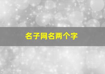 名子网名两个字