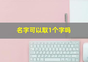 名字可以取1个字吗