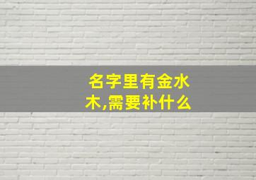 名字里有金水木,需要补什么