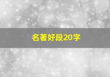 名著好段20字