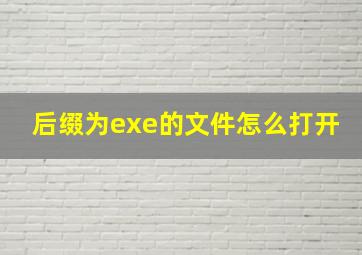 后缀为exe的文件怎么打开