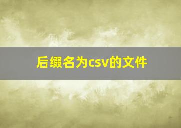 后缀名为csv的文件