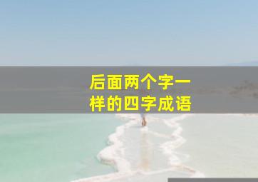 后面两个字一样的四字成语