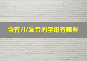 含有/i/发音的字母有哪些