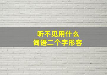 听不见用什么词语二个字形容