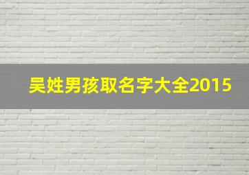 吴姓男孩取名字大全2015