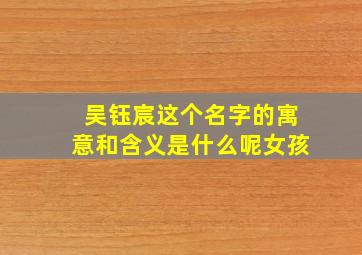 吴钰宸这个名字的寓意和含义是什么呢女孩