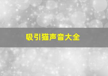 吸引猫声音大全