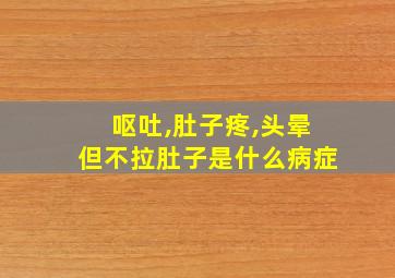 呕吐,肚子疼,头晕但不拉肚子是什么病症