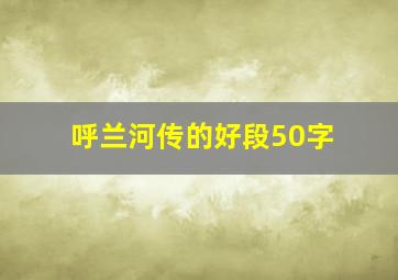 呼兰河传的好段50字