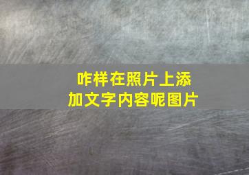 咋样在照片上添加文字内容呢图片