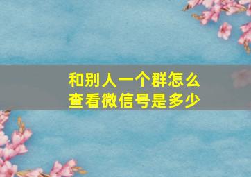 和别人一个群怎么查看微信号是多少